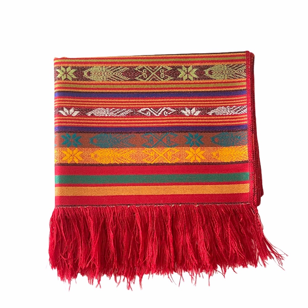 🇵🇪 PERU TABLE RUNNER / THROW / SARONG / HAND WOVEN / BED ACCENT / SCARF - Picture 3 of 10
